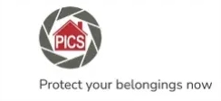 Logo with a camera shutter and the word PICS.