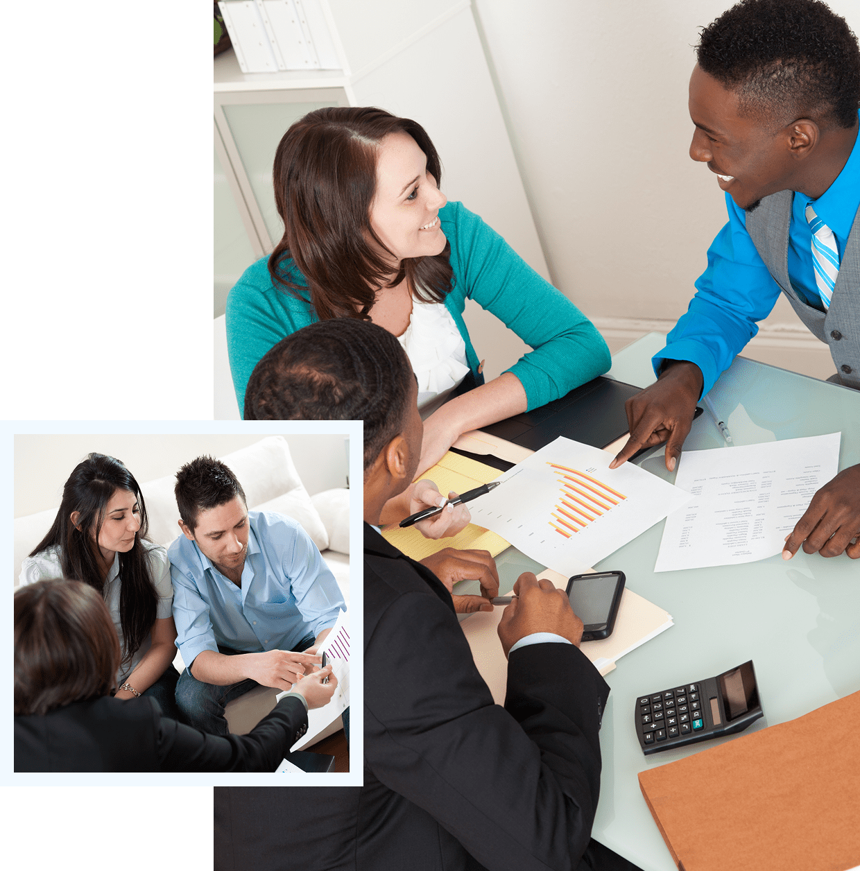 Business meeting with charts