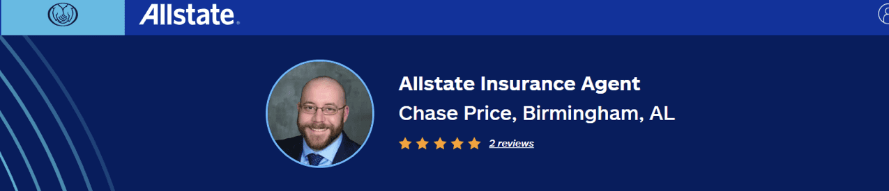 Allstate Insurance agent profile with a 4-star rating and 2 reviews.